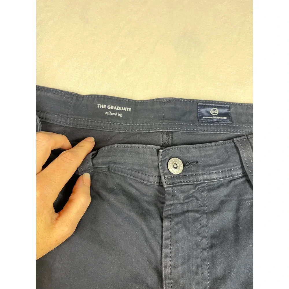 AG Adriano Goldschmied The Graduate Tailored Leg Navy Blue Pants 34x32‎